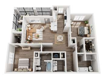 3D floor plan of our B2 unit type