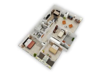 Avery Floor Plan at Vista Commons Apartments, Columbia, 29201