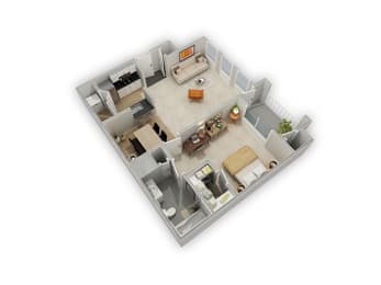 The-Carolina-1x1_Balcony Floor Plan at Vista Commons Apartments, South Carolina, 29201