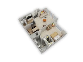 The-Taylor Floor Plan at Vista Commons Apartments, Columbia, 29201