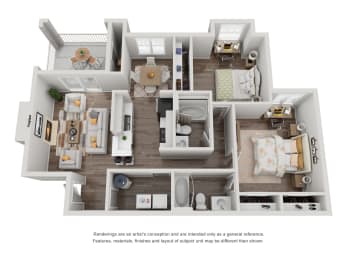 bedroom floor plan anjou 1600 a, opens a dialog at The Madison at Adams Farm, Greensboro, NC 27407