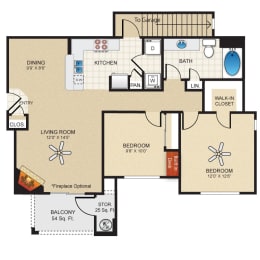 a floor plan of a home with bedrooms and a living room