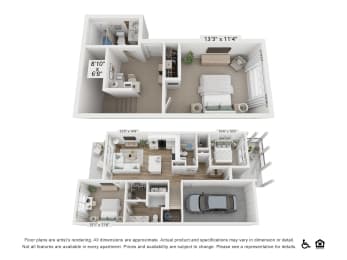 Floor Plan  3 bedroom 3d floor plan
