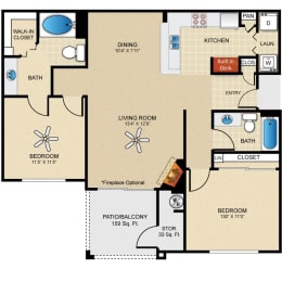 a floor plan of a home with bedrooms and a living room
