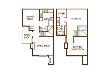 One Bedroom One and a half  Bathroom