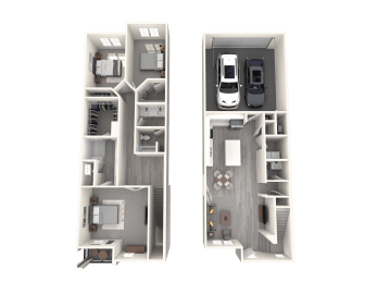 floor plan of three bedroom townhome at Townes at Peace Way, Las Vegas Nevada