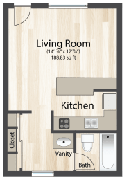 Urban 96 Studio Floor Plan at Crosstown Phoenix, Phoenix