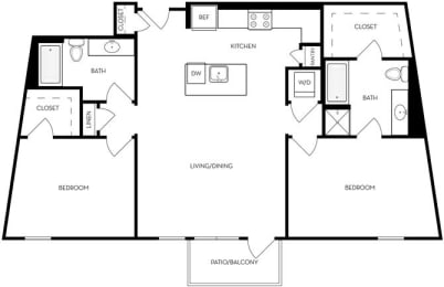 2 Bed 2 Bath Floorplan at Upper West, West Jordan