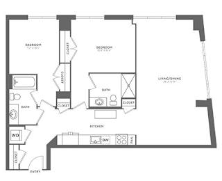 A black and white image of a house floor plan.