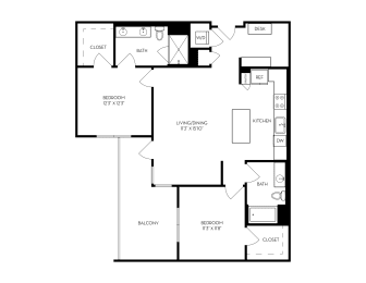 bedroom floor plan | the milano | apartment homes for rent in milwaukee, wi at VORA LUX, San Diego