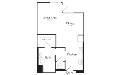 W-A1 Studio 547 Sqft