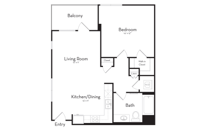 W-B2 One Bedroom One Bathroom