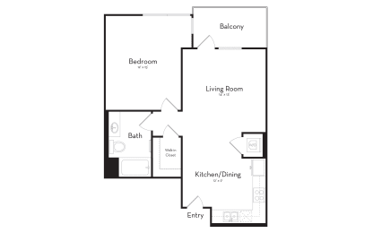 W-B3 One Bedroom One Bathroom
