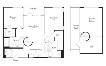 Two Bedroom two Bathroom Loft