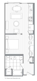 Studio  at Kinley West LA, Los Angeles