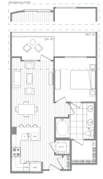 One bedroom one bathroom A  at Kinley West LA, Los Angeles, 90045
