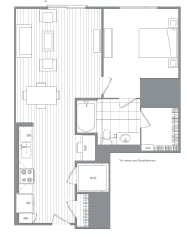 One bedroom one bathroom D  at Kinley West LA, Los Angeles