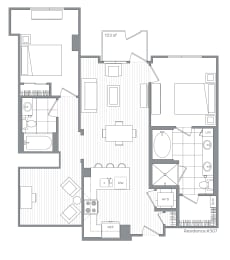 Two bedroom Two bathroom E  at Kinley West LA, Los Angeles, 90045