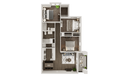 a bedroom floor plan of a 2100 sq ft apartment