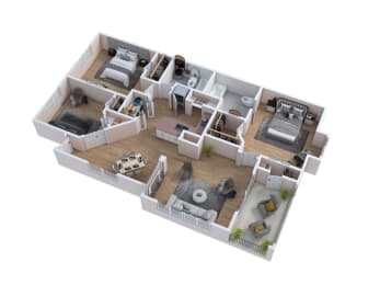 bedroom floor plan of a 2100 sq ft house