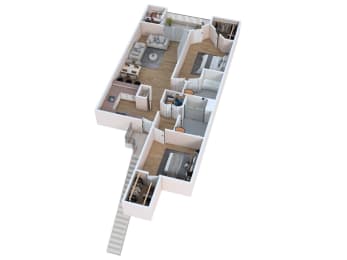 bedroom floor plan of a 2100 sq ft apartment