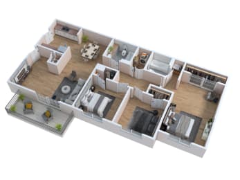 1 bed 1 bath B at Foxcroft Apartments, Florida