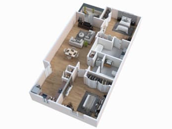 bedroom floor plan  3 bedroom with 2 baths  1192 square feet  the