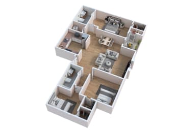 bedroom floor plan of a 2100 sq ft house