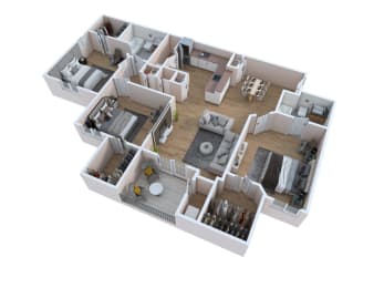 bedroom floor plan of a 2100 sq ft house