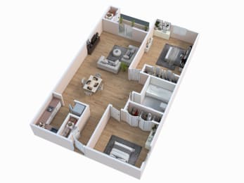 a floor plan of a house with a bedroom and a living room