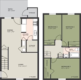 3 Bedroom, 1 Bath