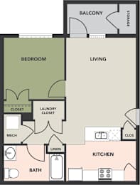 1 Bedroom, 1 Bath, Flat