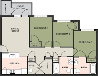 3 Bedroom, 2 Bath, Accessible
