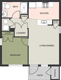 1 Bedroom, 1 Bath, Accessible