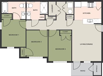 3 Bedroom, 2 Bath, Accessible