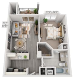 A1 Floor Plan at The Residences at Springfield Station, Springfield, Virginia