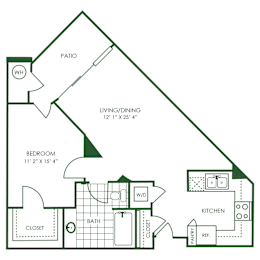 1 Bed  1 Bath Floor Plan | 823 Sq. Ft. at Sorrel at Warner Center, Woodland Hills, 91367