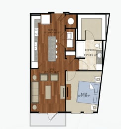 A3 ALT 1 Floor Plan at Abstract at Design District, Texas, 75207