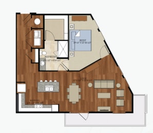 A6 ALT 1 Floor Plan at Abstract at Design District, Dallas