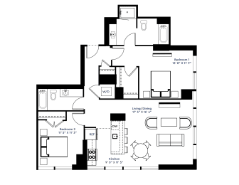 a floor plan of a home with multiple bedrooms and a large terrace