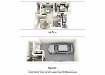 1 Bed 1 Bath Floor Plan | 824 Sq. Ft. at Aston at Cinco Ranch, Katy