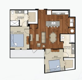 B2 ALT 1 Floor Plan at Abstract at Design District, Dallas, 75207