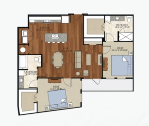 B2 ALT 2 Floor Plan at Abstract at Design District, Texas, 75207