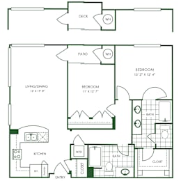 2 Bed 2 Bath Floor Plan | 1,204 Sq. Ft. at Sorrel at Warner Center, Woodland Hills, CA