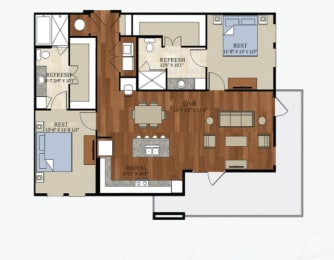 B3 ALT 2 Floor Plan at Abstract at Design District, Dallas, 75207