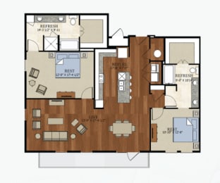 B4 Floor Plan at Abstract at Design District, Dallas, Texas