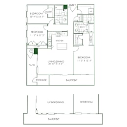 3 Bed 2 Bath Floor Plan | 1,531 Sq. Ft. at Sorrel at Warner Center, CA, 91367