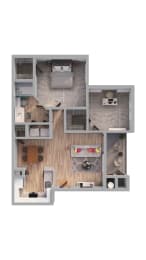 2 Bed 1 Bath Floor Plan with 872 Sq. Ft.  at The Links at Plum Creek, Castlerock, CO