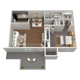 1 Bed 1 Bath Floor Plan | 748 Sq. Ft. at The Annaline in Tennessee 37217
