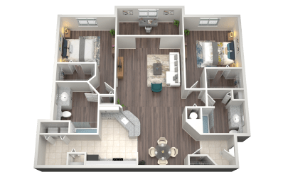 2 Bed 2 Bath Floor Plan | 1,220 Sq. Ft. at Verona at Boynton Beach in Florida 33426